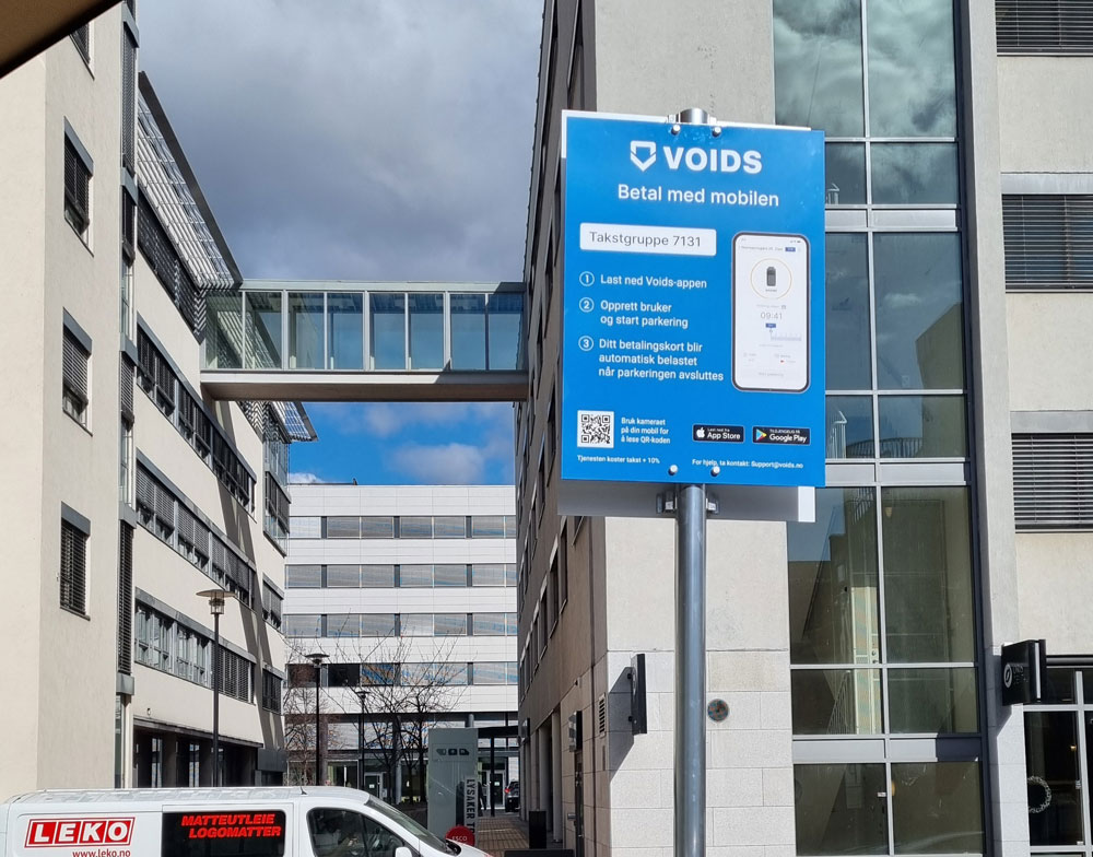 En næringseiendom med parkeringsutleie fra Voids.
